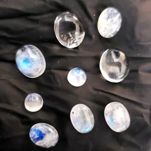 Moonstone Lot - set of 7 & 2 Glass stones included